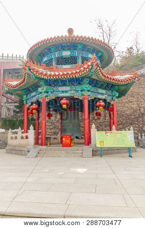 Longkou,yantai,shandong,china - December 19 2018 : The Complex Of Nanshan Temple Of Longkou One Of T