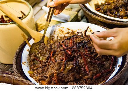 Thai Chili Paste, Chili Paste At Street Food, Traditional Sicily Food