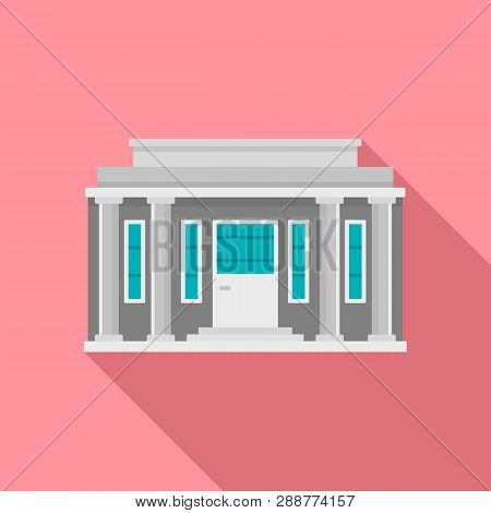 Governmental Courthouse Icon. Flat Illustration Of Governmental Courthouse Vector Icon For Web Desig