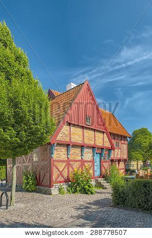 The Old Mayors House Next To The Monastery In The Swedish Town Of Ystad.