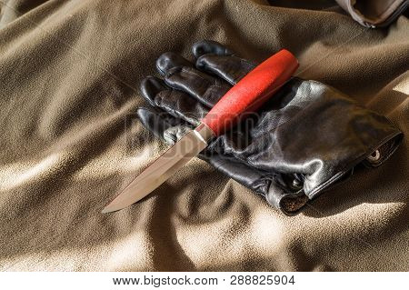 Classic Knife With A Fixed Blade. Knife. Finnish Knife.