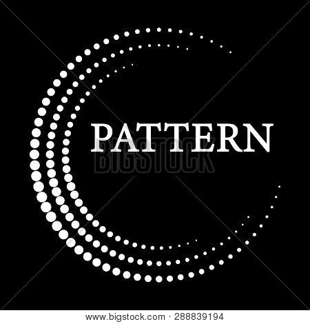 Pattern White Circles Around The Circle On The Black Background