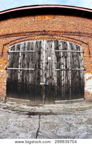 Old Barn Door Wide Angle View