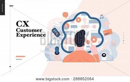 Technology 3 -cx Customer Experience - Modern Flat Vector Concept Digital Illustration Of User Or Cu