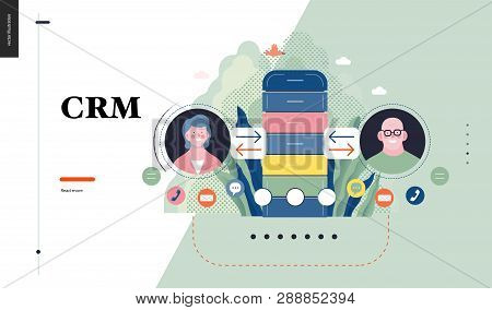 Technology 1 - Crm Customer Relationship Management - Modern Flat Vector Concept Digital Illustratio