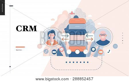 Technology 3 - Crm Customer Relationship Management - Modern Flat Vector Concept Digital Illustratio