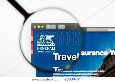 Los Angeles, California, Usa - 10 March 2019: Illustrative Editorial, Generali Group Website Homepag