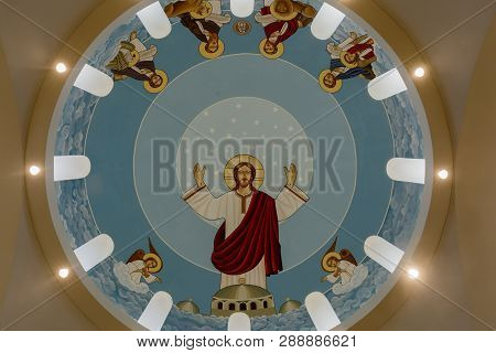 Campbell, California - March 10, 2019:  The Dome Of St. George And St. Joseph Coptic Orthodox Church