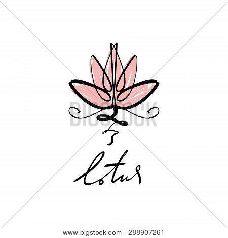 Lotus, Harmony And Universe Symbol, Sacred Geometry. Ayurveda And Balance Logo Or Label
