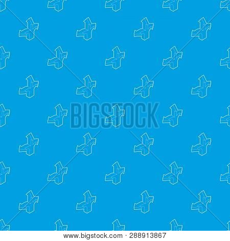 Three Way Direction Arrow Pattern Vector Seamless Blue Repeat For Any Use