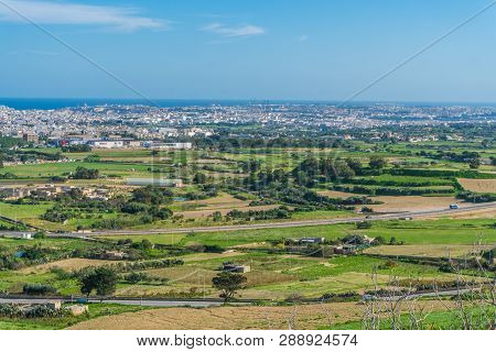 Maltese Landscape. View From Mdina Mediaval City.