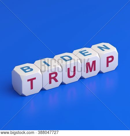 Bengkulu, Indonesia - October 05, 2020: Usa 2020 Presidential Election Concept Trump Biden Text On D