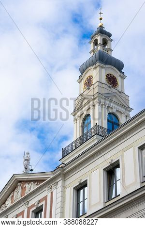 Riga, Latvia - September, 2019: Riga City Council (rigas Dome) Building Of The Government Of The Cit