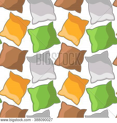 Seamless Vector Pattern With A Cozy Colorful Pillows