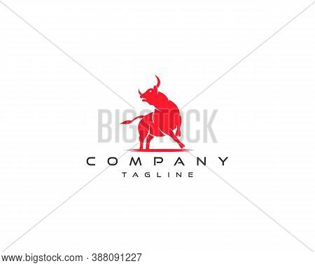 Red Angry Bull Logo Design Vector Eps