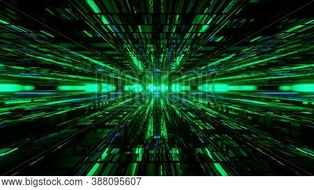 Out Focused Cybernetic Hyperspace 4k Uhd 3d Illustration Background