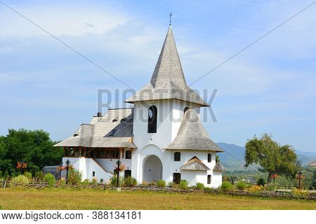 Monastery Trei Ierarhi, In Borsa , Maramures, Transylvania. Orthodox Churc.