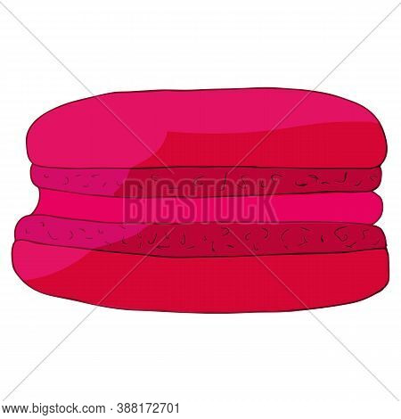 One Pink Macaroni On A White Background