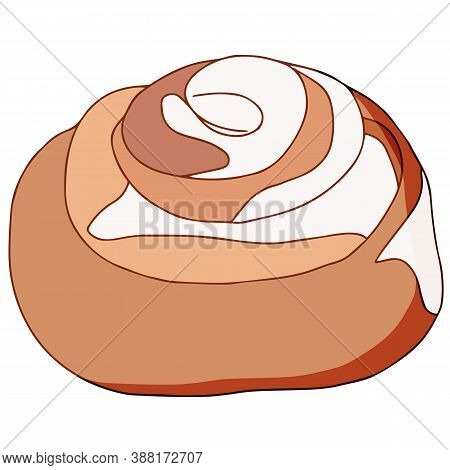 A Simple Twist Of Sweet Bun With White Icing