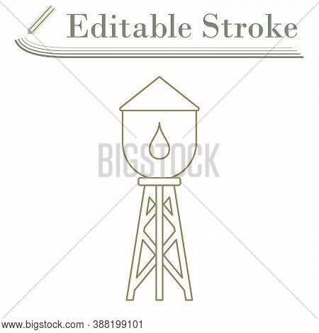 Water Tower Icon. Editable Stroke Simple Design. Vector Illustration.
