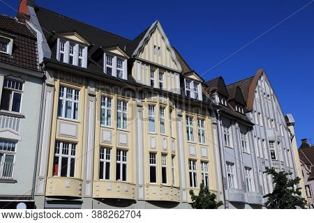 Bottrop City, Germany. Old Town Street View: Altmarkt Square Architecture.