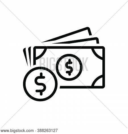 Black Line Icon For Money Wealth Riches Piles Penny Stack Currency Cash Mammon