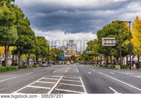 Himeji / Japan - November 11, 2017: Himeji City In Hyogo Prefecture In The Kansai Region Of Japan, W