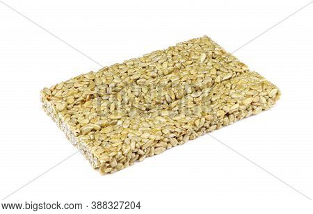 Brittle Candy Isolated On A White Background. Nuts And Honey Bar. Brittles. Kozinaki Isolated. Candy