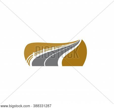 Road Icon, Asphalt Roadside Sign, Avenue Or Highway, Vector Symbol. Road Way Path Or Traffic Drive W