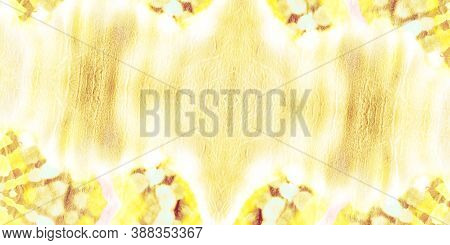 Tie Dye Elements. Metal Poster.  Abstract Tie-dye Banner.  Golden Artwork. Gold Trandy Design. Trand