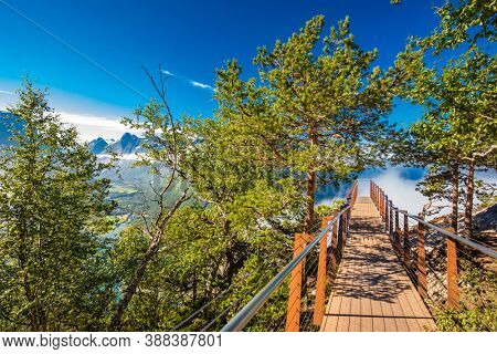 Rampestreken in Andalsnes, Norway. A famous tourist track and viewpoint.