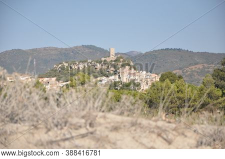Posada- Beautiful Hill Top Village In Sardinia With Castello Della Fava On The Top. Location: Posada