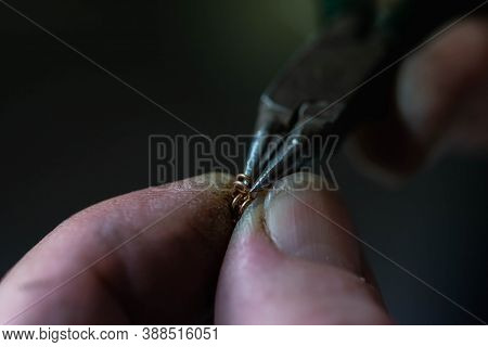 Chain Making Process. Jewelry Making. Making A Gold Chain By A Jeweler. Repair Of The Gold Chain. Je
