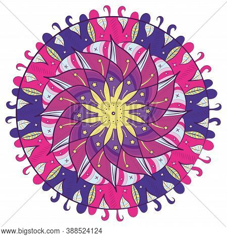 Mandala Floral Pattern. Indian Floral Ornament - Vector