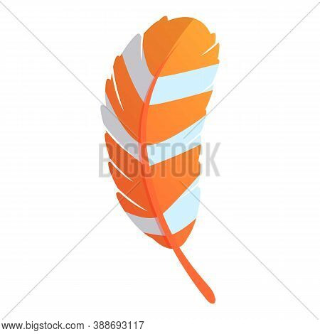 Plumage Feather Icon. Cartoon Of Plumage Feather Vector Icon For Web Design Isolated On White Backgr
