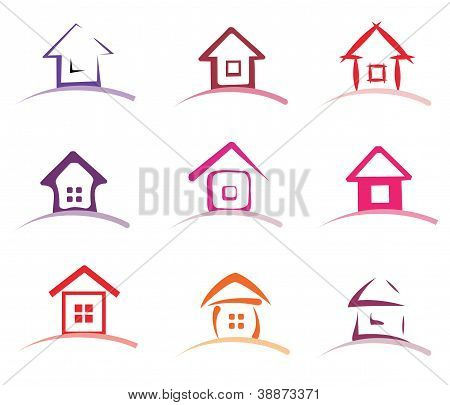 Kotikeruu vektori kuvakkeet