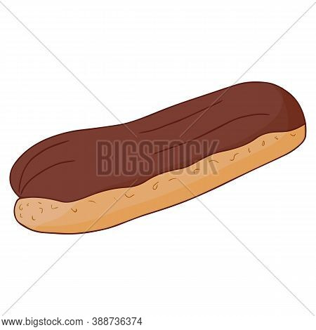 Painted Eclair With Chocolate Icing And Shadow
