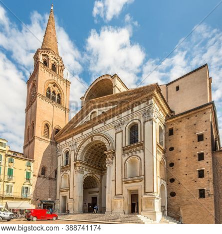 Mantua,italy - September 8,2020 - View At The Basilica Of Saint Andrea In Mantua. Mantua Is A City A