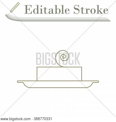 Butter Icon. Editable Stroke Simple Design. Vector Illustration.