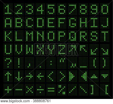 Latin Letters, Numbers, Punctuation And Spelling Marks In The Form Of An Electronic Tableau In A Gre