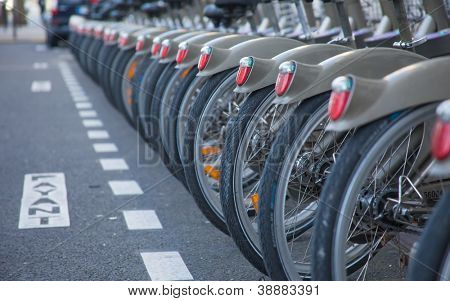 2012 년 1 월 6 일 프랑스 파리에서에서 행에 파리, 프랑스-2012 년 1 월 6 일: Velib bucycles. 베리