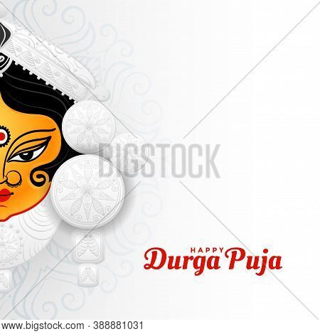 Happy Durga Pooja Hindu Festival Greeting Design