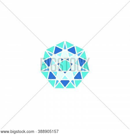 Mosaic Stained Glass Logo With A Heptagon Star Shape