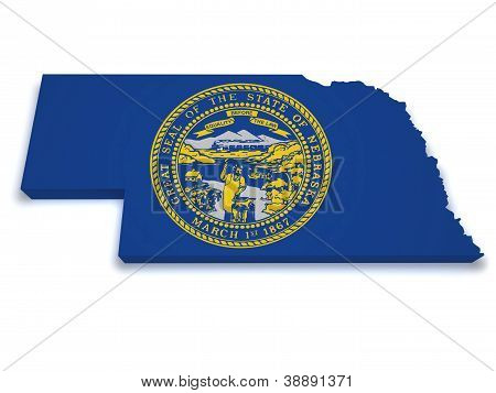 Nebraska Map 3D Shape