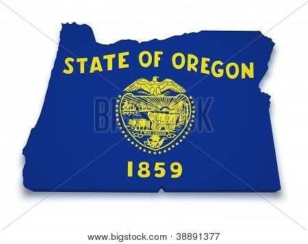 Oregon Map 3D Shape