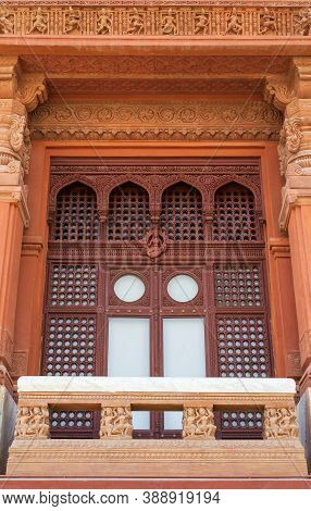 Balcony At Baron Empain Palace, A Historic Mansion Inspired By The Cambodian Hindu Temple Of Angkor 