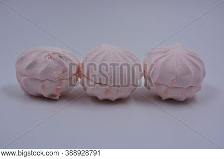 Airy, Light And Dietary Ukrainian Sweets White And Pink Applesauce Marshmallow Beautifully Arranged 