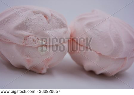 Airy, Light And Dietary Ukrainian Sweets White And Pink Applesauce Marshmallow Beautifully Arranged 