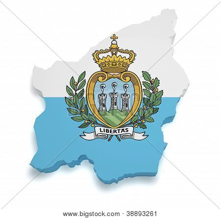 San Marino Map 3D Shape