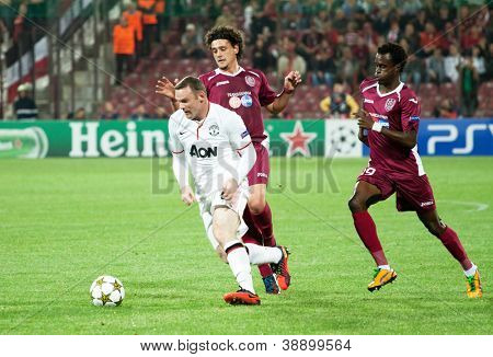 CLUJ-NAPOCA, ROMANIA-2 lokakuu: Rooney Mestarien liigan ottelu CFR 1907 Cluj ja Ma